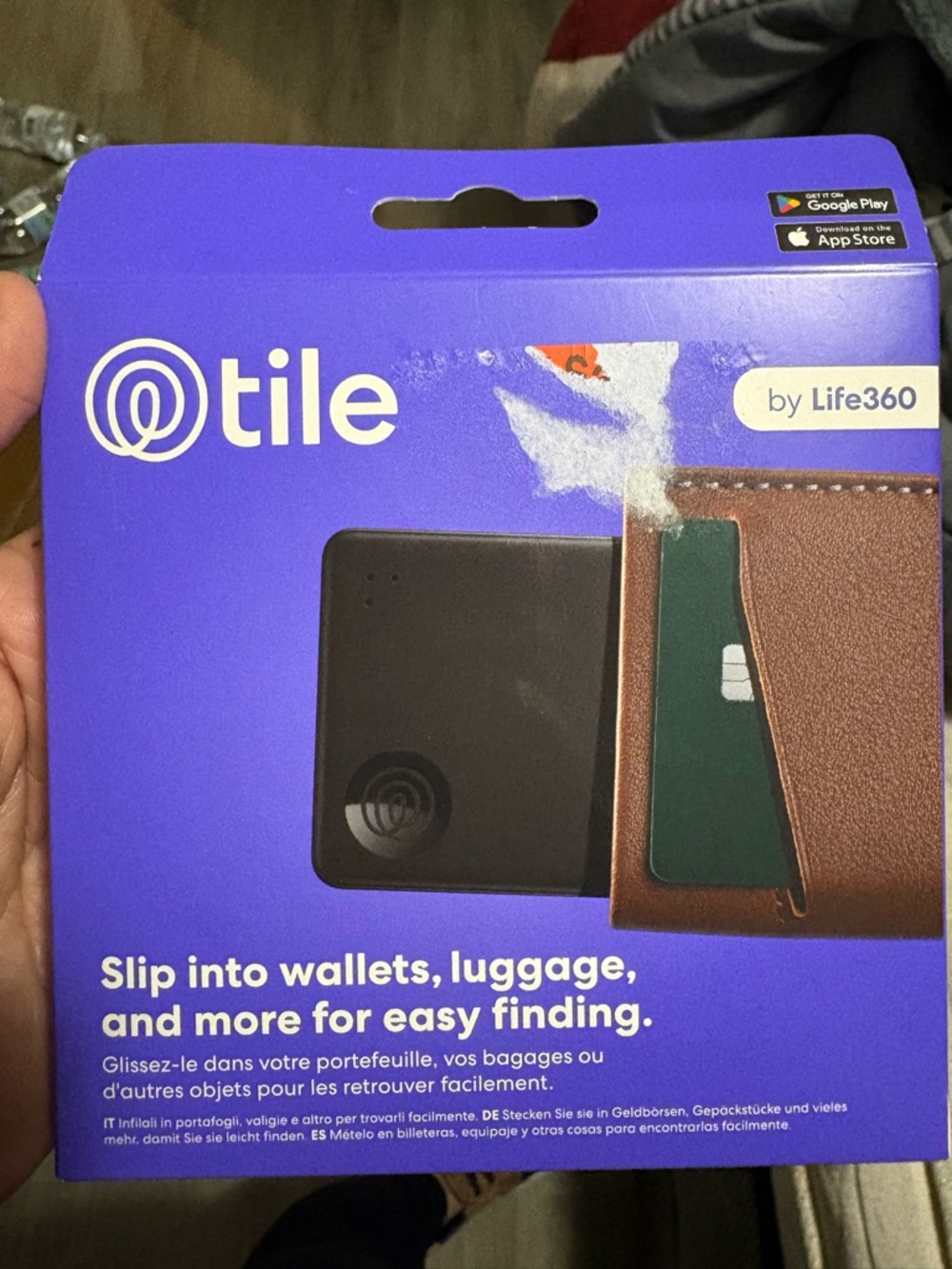 Tile Slim Wallet Tracker by Life360 - Black